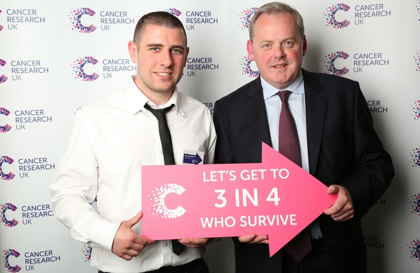 Guto Bebb MP with Cancer Research UK Ambassador Rick Beardmore